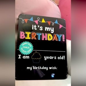 Birthday chalkboard &chalk Set! SURPRISE